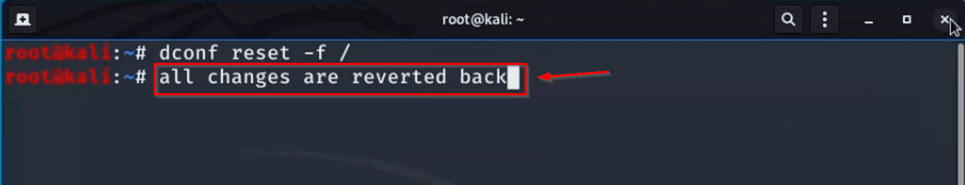 Kali Linux Reset Terminal Settings