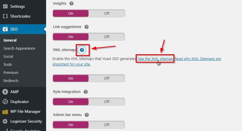 WordPress sitemap URL