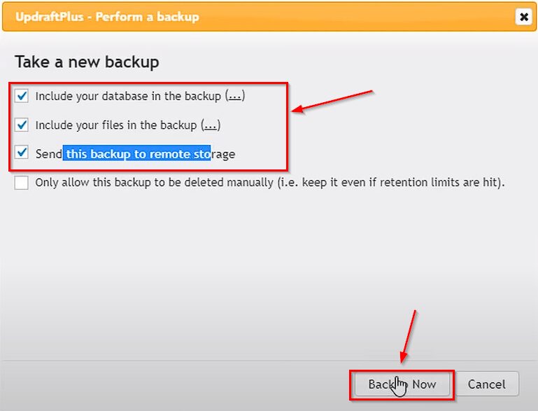 Backup WordPress Site