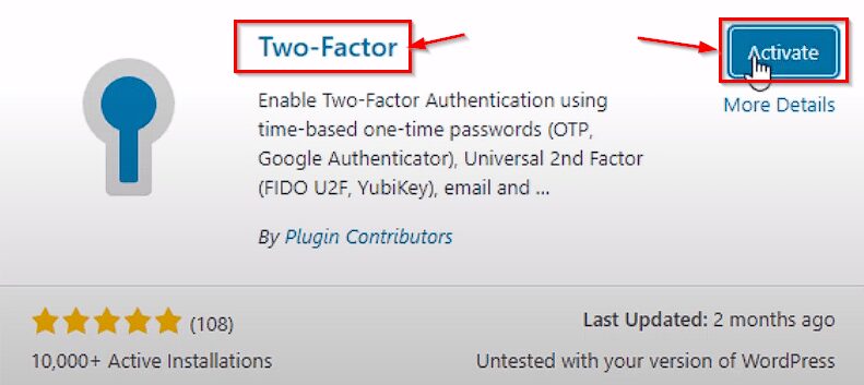 WordPress 2 Factor Authentication