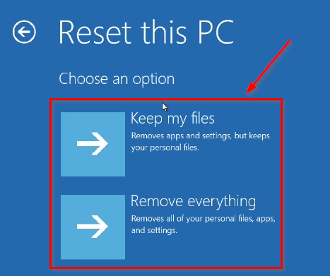 Factory Reset Windows 10