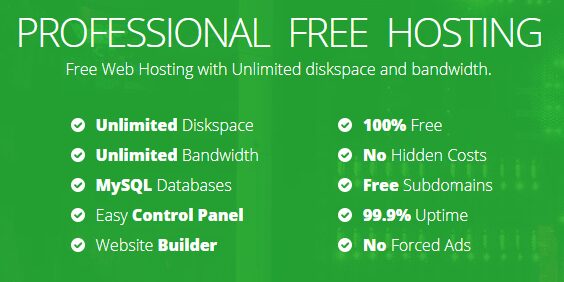 unlimited space free domain hosting