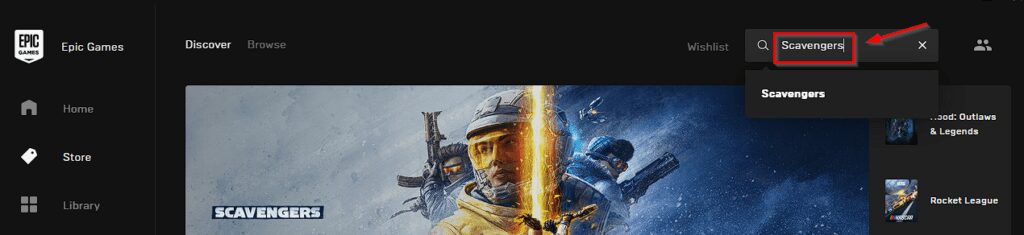 Scavengers Game on the Epic Games