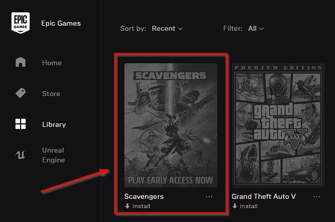 Scavengers Game on the Epic Games