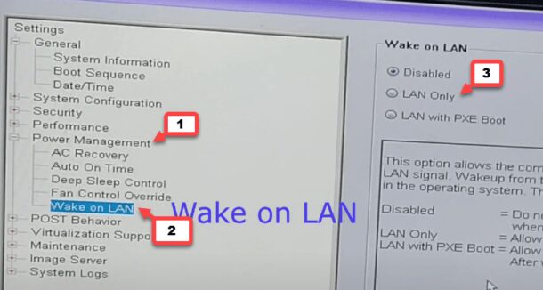 setting up wake on lan