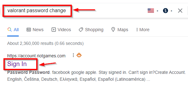 Change Valorant Password
