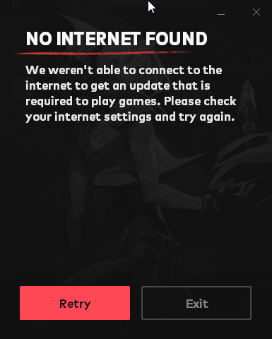 Fix Valorant No Internet Found Error