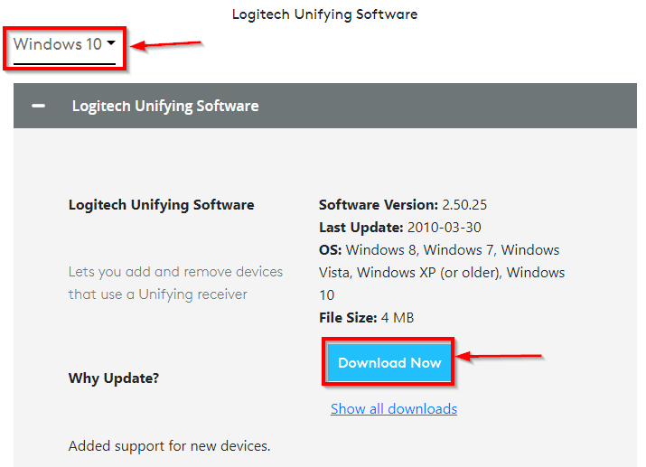 download the logitech unifying software