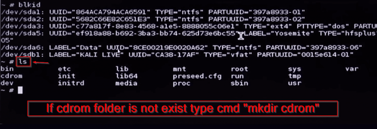 Detect and mount installation media kali linux что делать