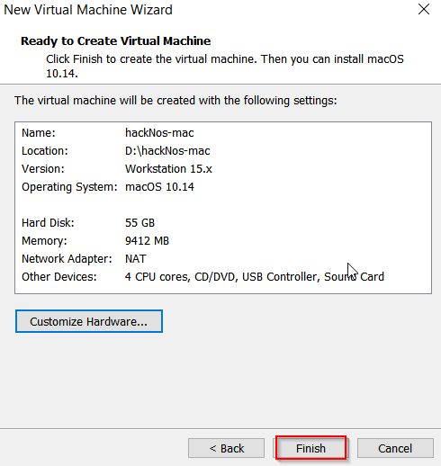 install macos on vmware player